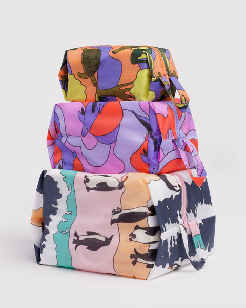 BAGGU Travel 3D Zip Set - Vacation Animals
