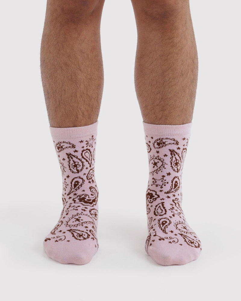 BAGGU Crew Socks Crew Sock - Paisley Pink