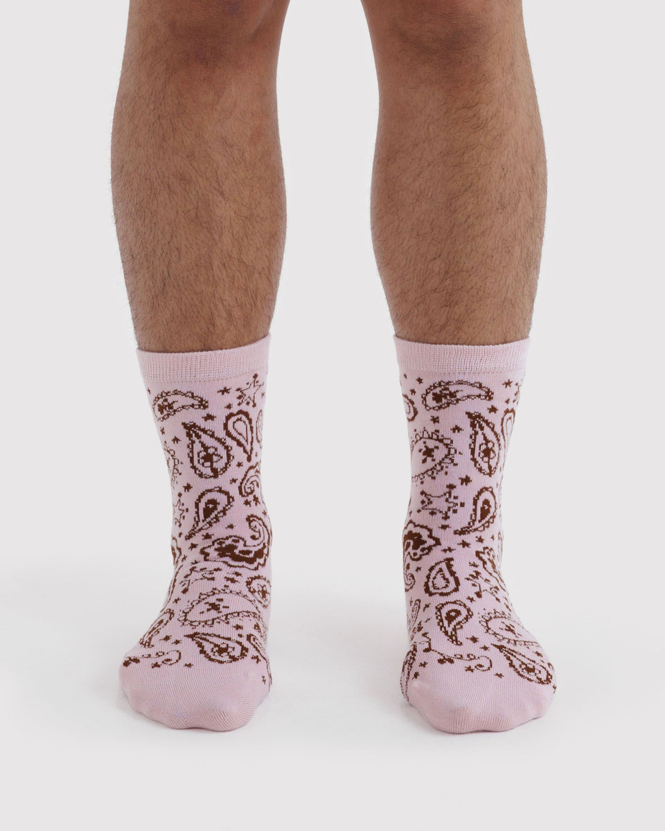BAGGU Crew Socks Crew Sock - Paisley Pink