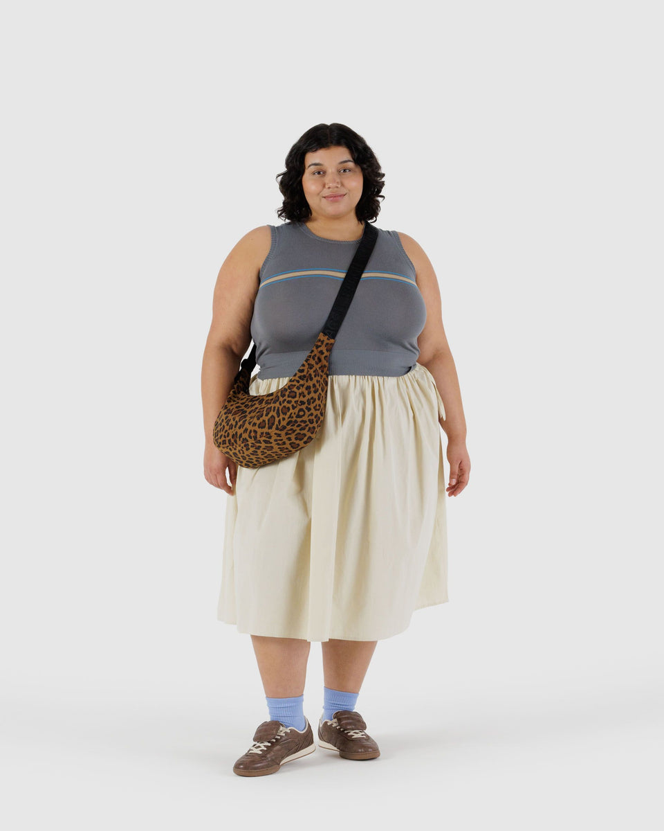BAGGU.com Crossbody Bags Medium Nylon Crescent Bag - Leopard