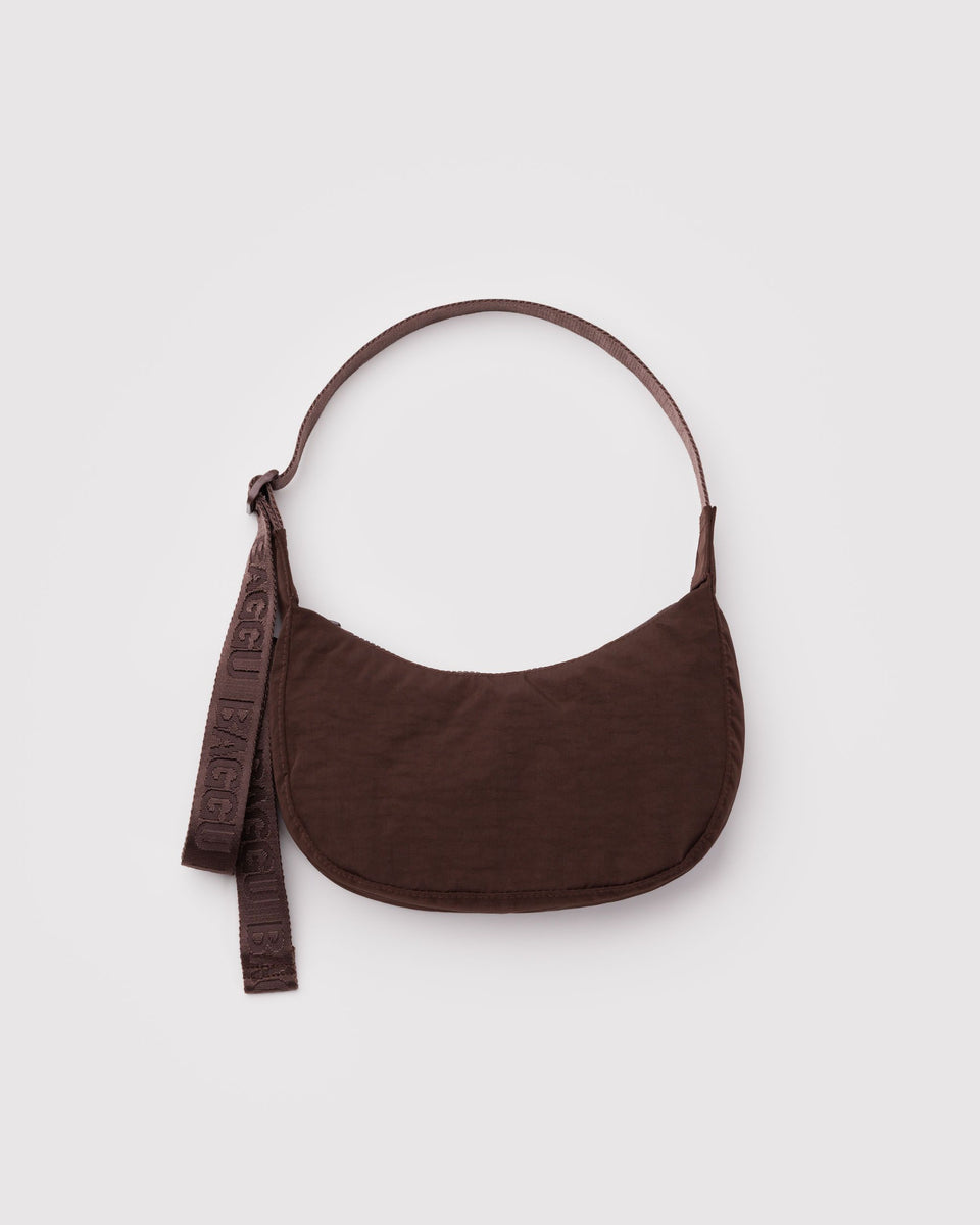 BAGGU Products Small Nylon Crescent Bag - Coffee