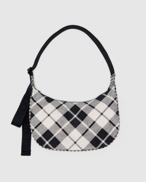 BAGGU.com Crossbody Bags Medium Nylon Crescent Bag - Mixed Plaid