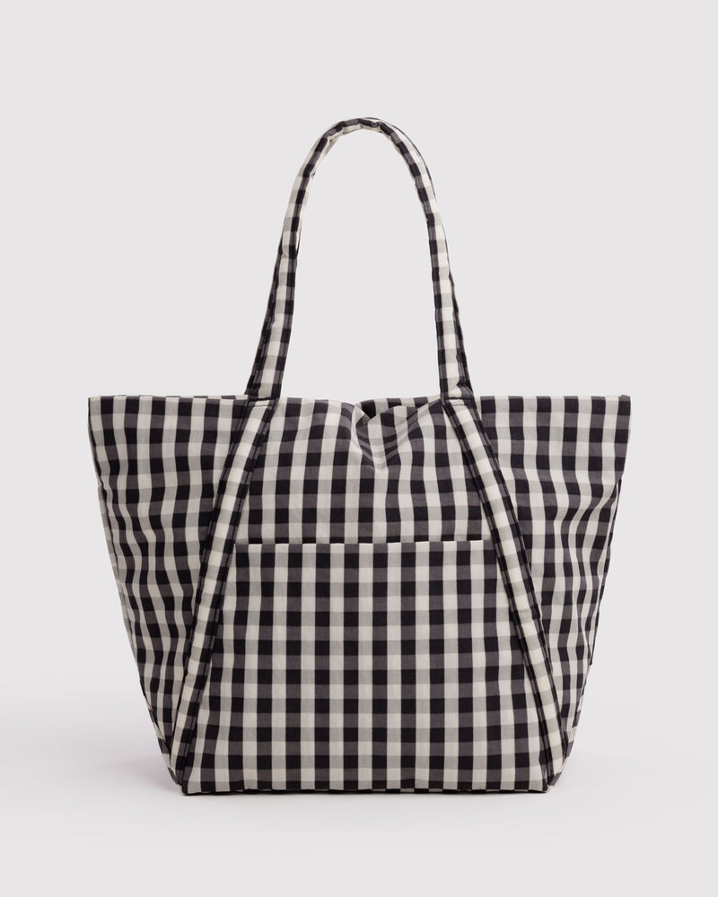 BAGGU Nylon Cloud Bag - Black and Cream Gingham