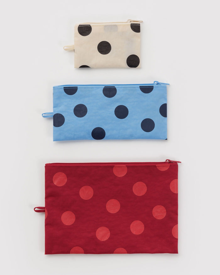 BAGGU Organization Flat Pouch Set - Polka Dot Mix