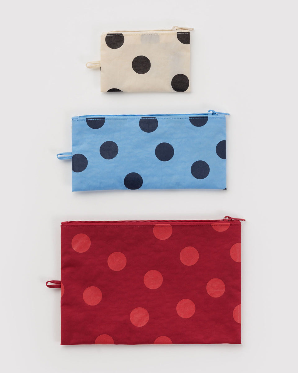 BAGGU ALL PRODUCTS (EXCEPT GIFT CARDS) Flat Pouch Set - Polka Dot Mix