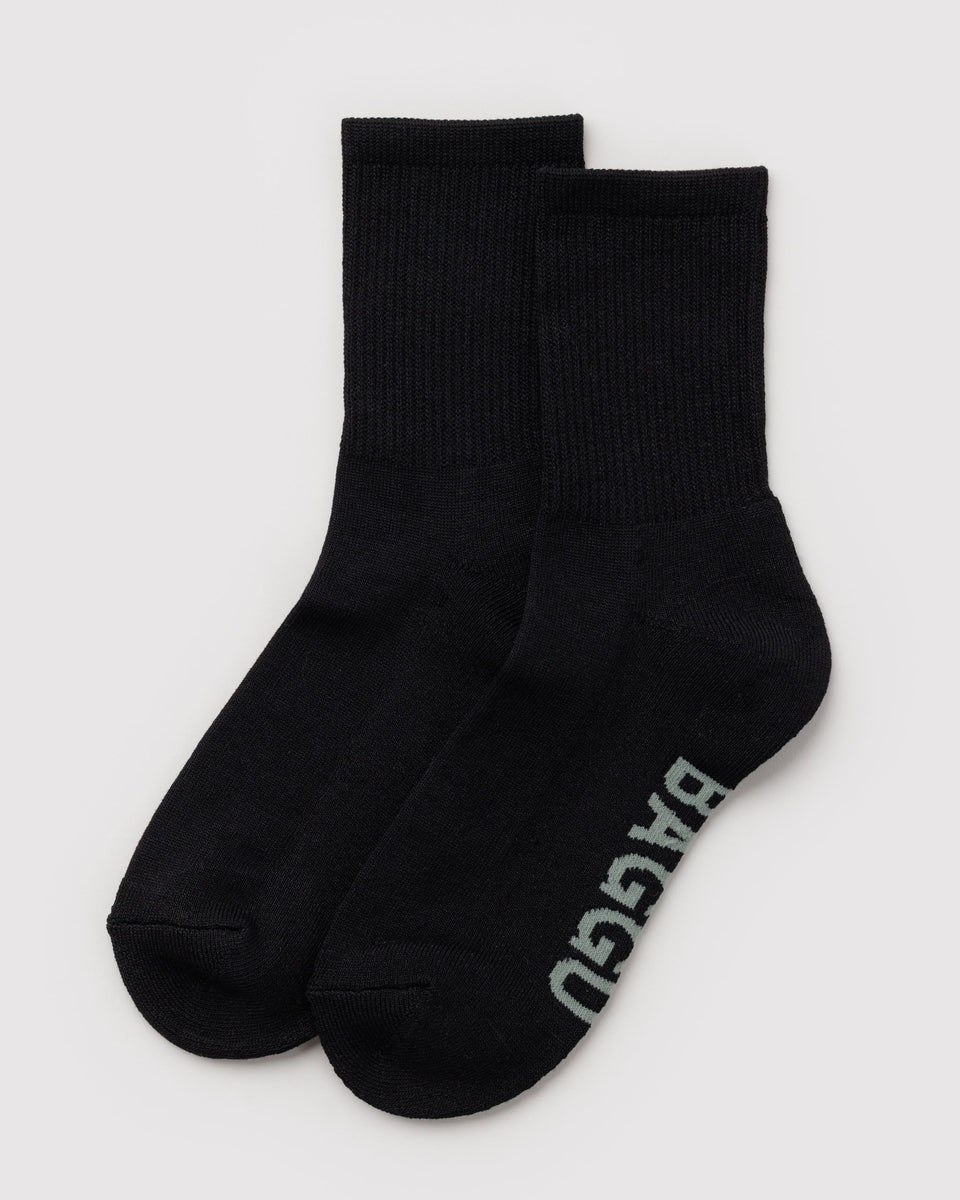 BAGGU Shop All Ribbed Sock - Black