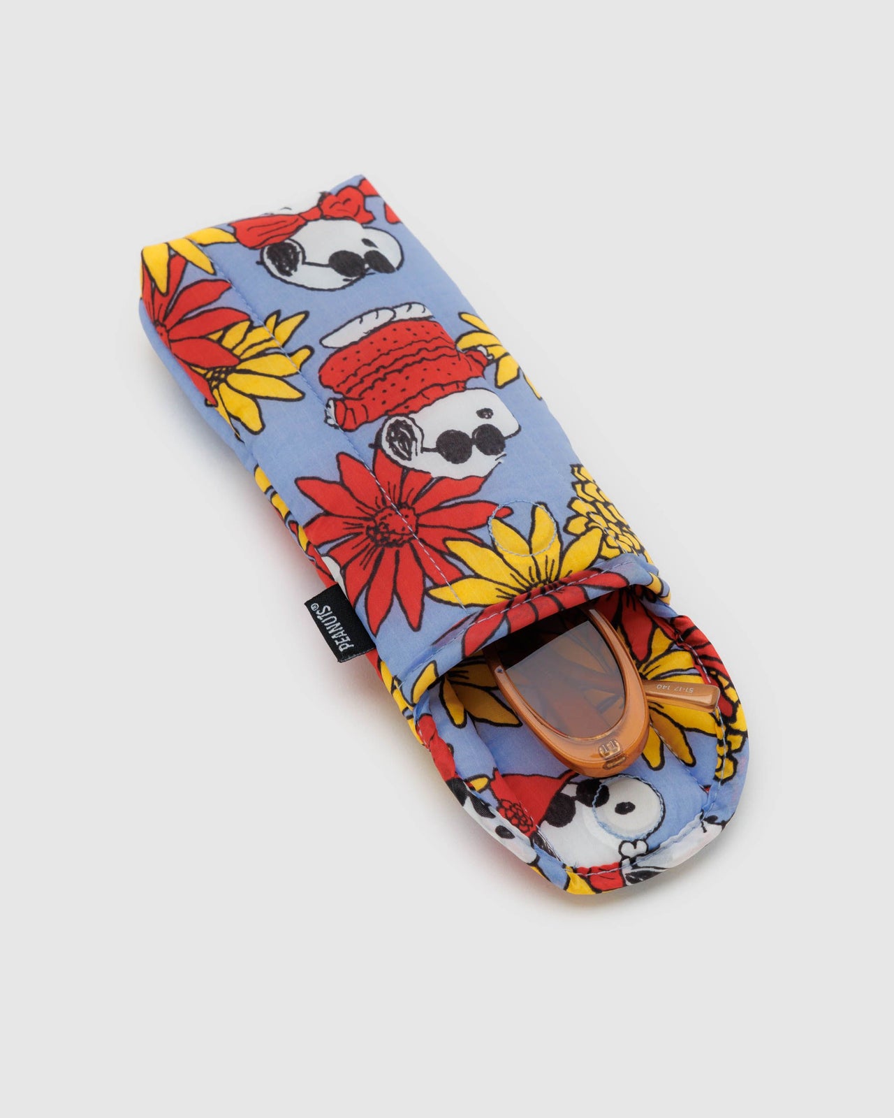 Puffy Glasses Sleeve - Floral Snoopy