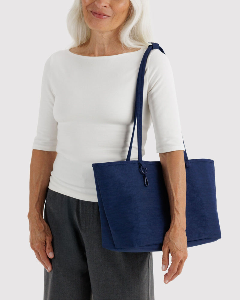 BAGGU  Medium Nylon Reversible Tote - Navy Mix