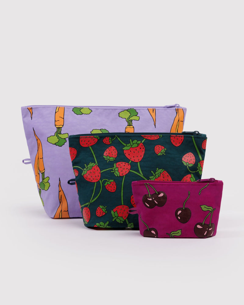 BAGGU  Go Pouch Set - Carrots & Berries