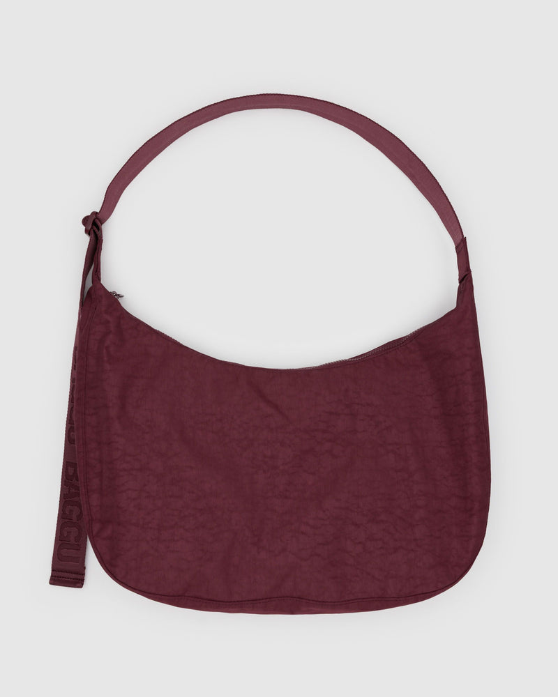 BAGGU.com Crossbody Bags Large Nylon Crescent Bag - Mahogany