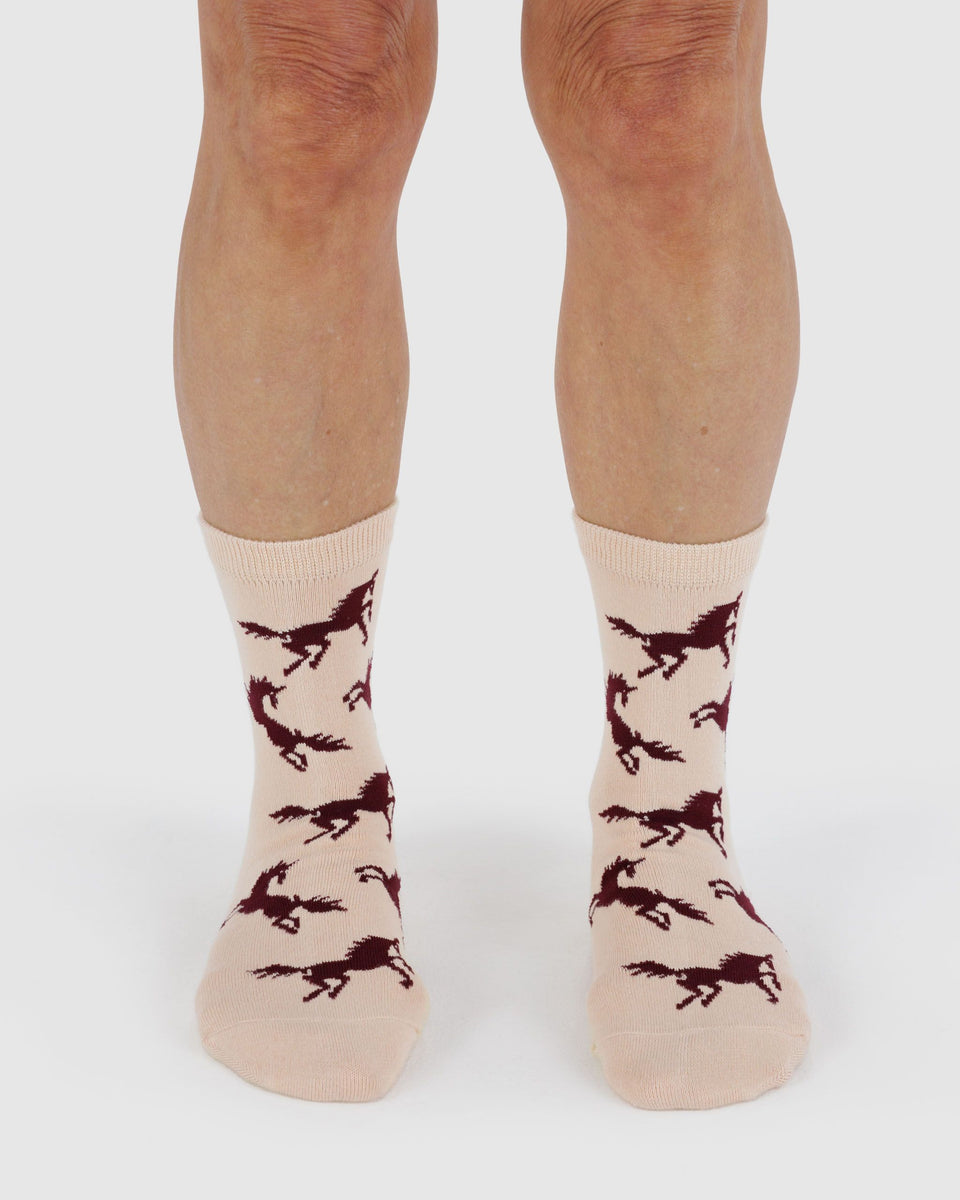 BAGGU Hansel From Basel Crew Sock - Horses