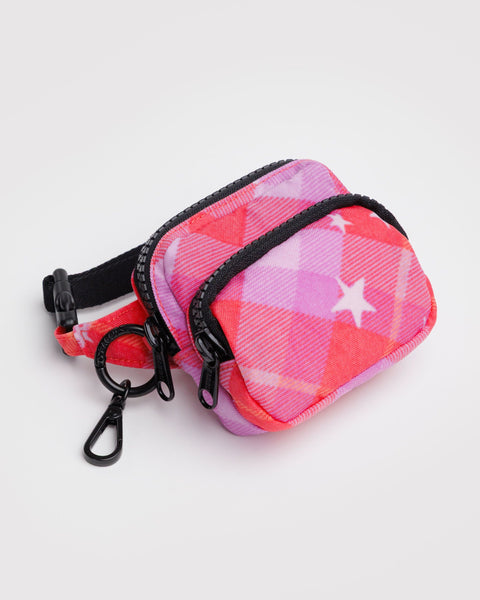 BAGGU Cases & Sleeves Fanny Pack Charm - Pink Star Plaid