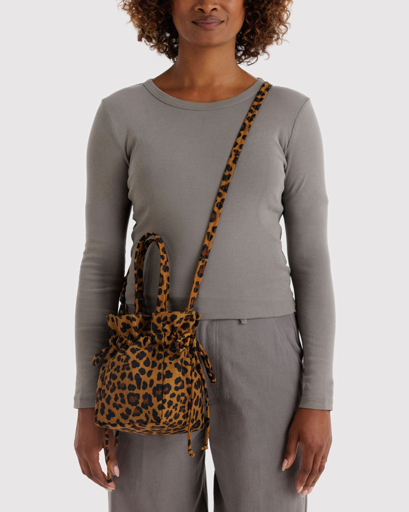 BAGGU New Arrivals Nylon Drawstring Bag - Leopard