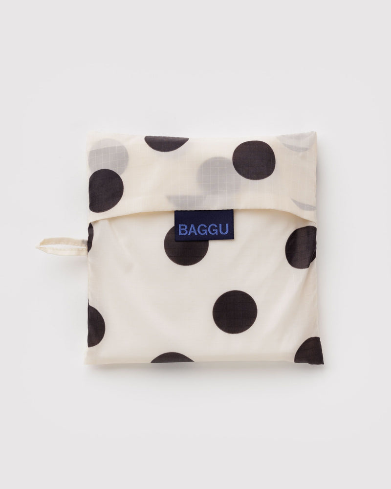 BAGGU  Big Baggu - Cream and Black Polka Dot