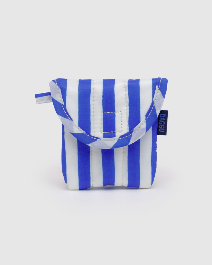 BAGGU Accessories Puffy Earbuds Case - Blue Painted Stripe