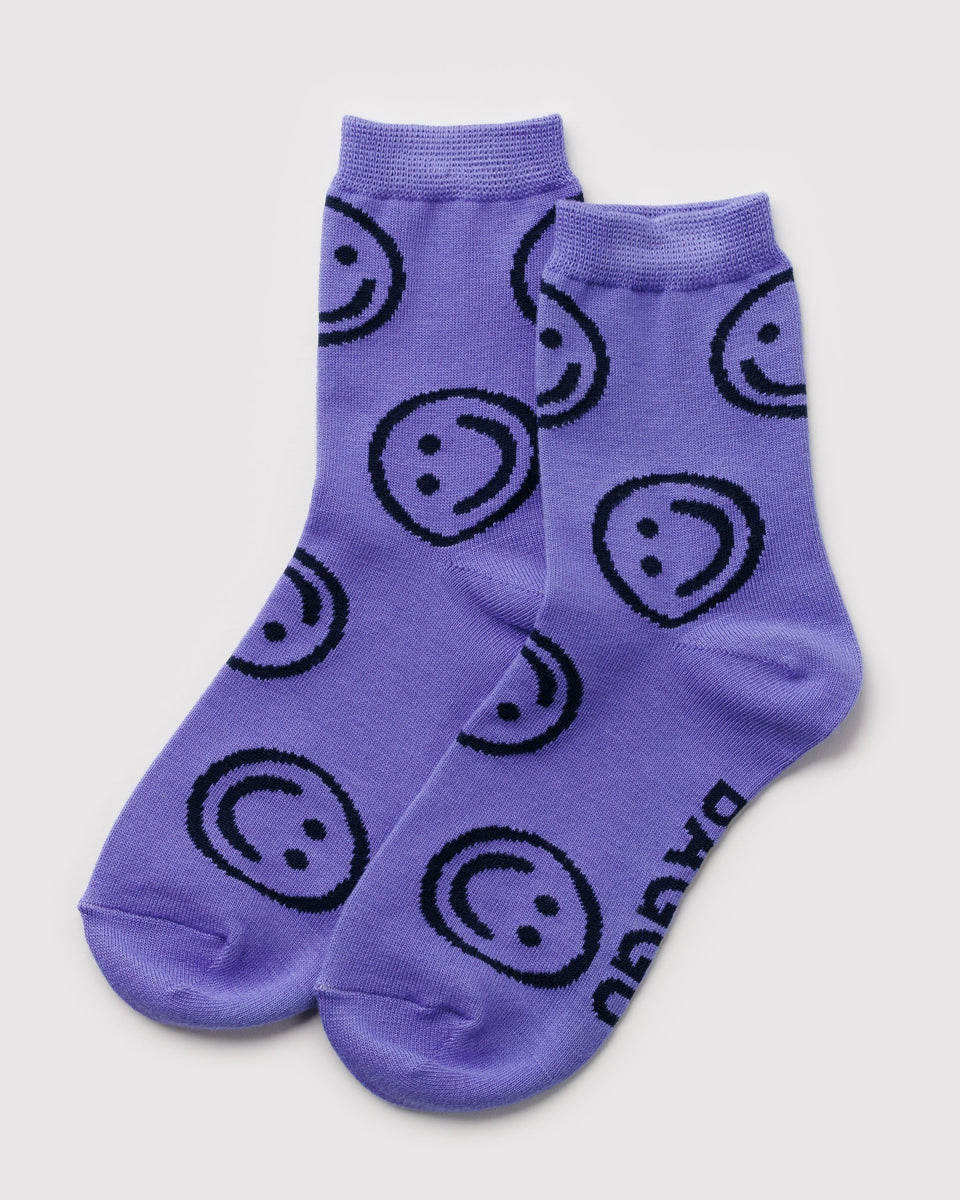 BAGGU Shop All Crew Sock - Lavender Happy