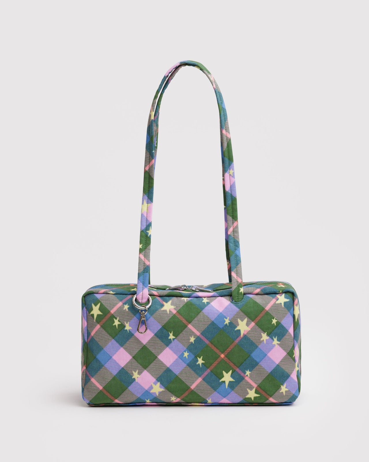 Nylon Bowler Bag - Green Star Plaid