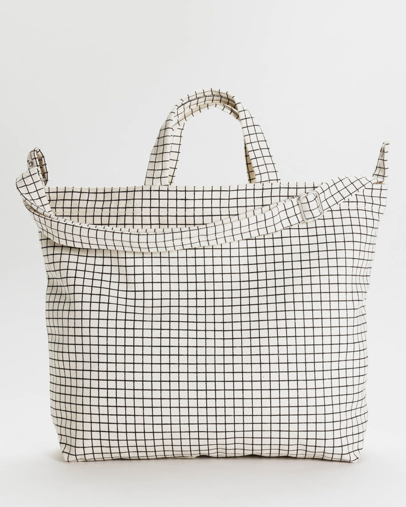 BAGGU  Horizontal Zip Duck Bag - Natural Grid