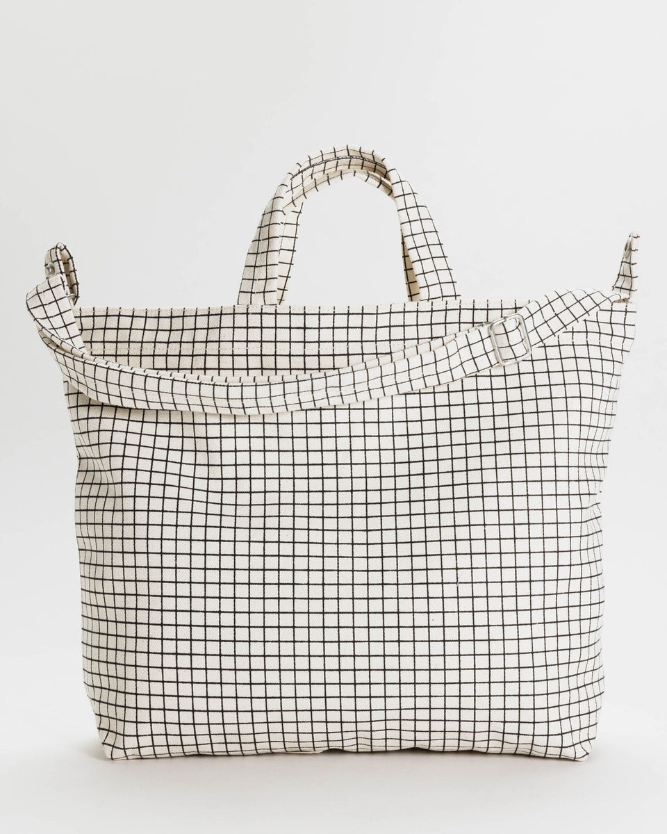 BAGGU Shop All Horizontal Zip Duck Bag - Natural Grid