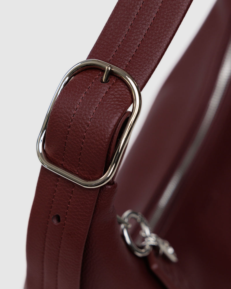 BAGGU  Recycled Leather Shoulder Bag - Mahogany