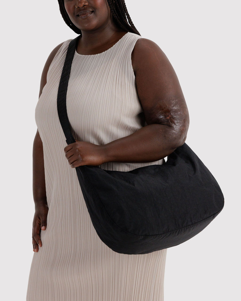 BAGGU Crossbody Bags Large Nylon Crescent Bag - Black