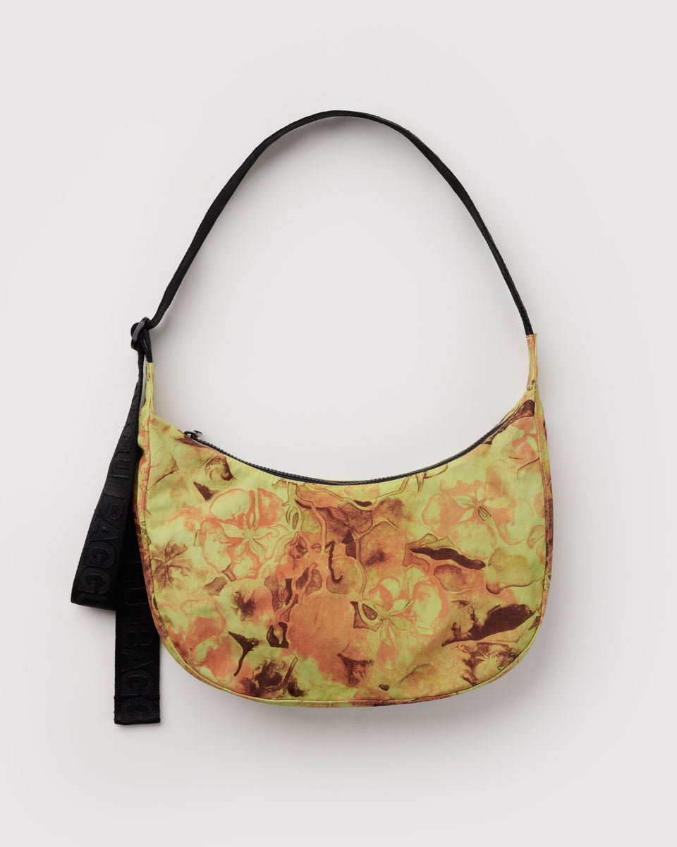 BAGGU Medium Nylon Crescent Bag Medium Nylon Crescent Bag - Nasturtiums Ruth Asawa