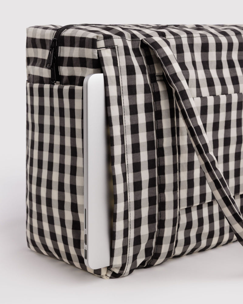 BAGGU  Small Cloud Carry-On - Black and Cream Gingham