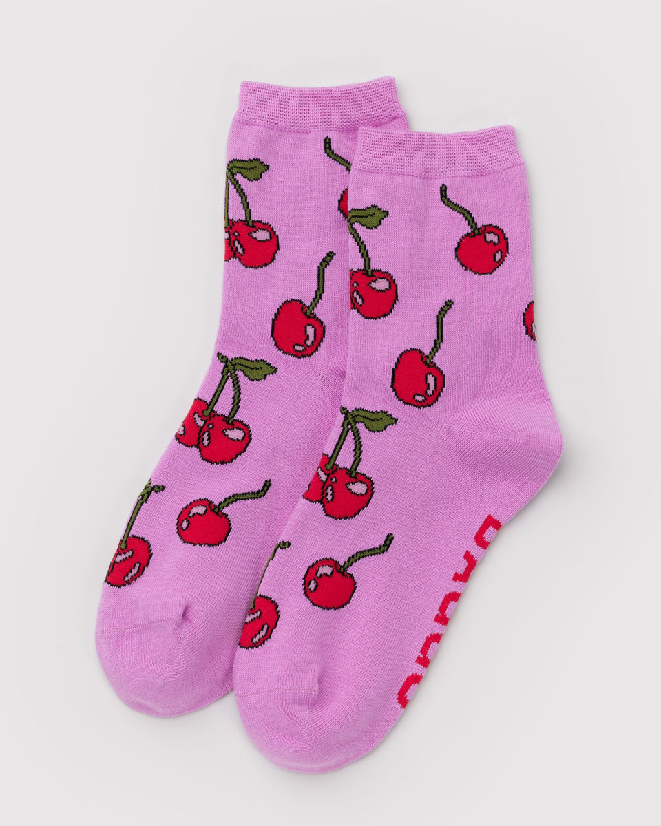 BAGGU Hansel From Basel Crew Sock - Cherries