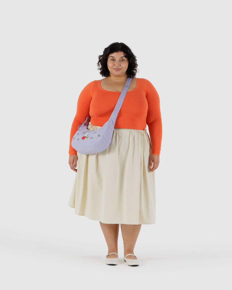 BAGGU  Medium Nylon Crescent Bag - Embroidered Miffy