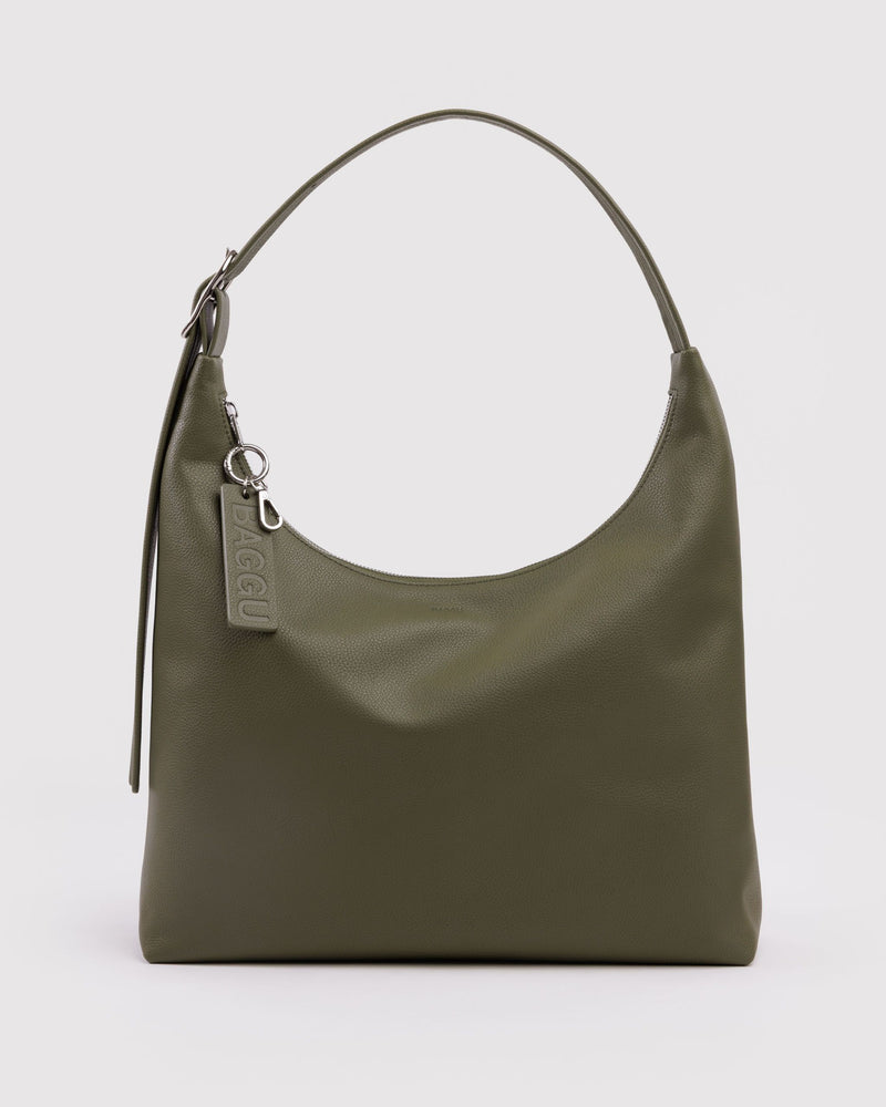BAGGU  Recycled Leather Shoulder Bag - Loden