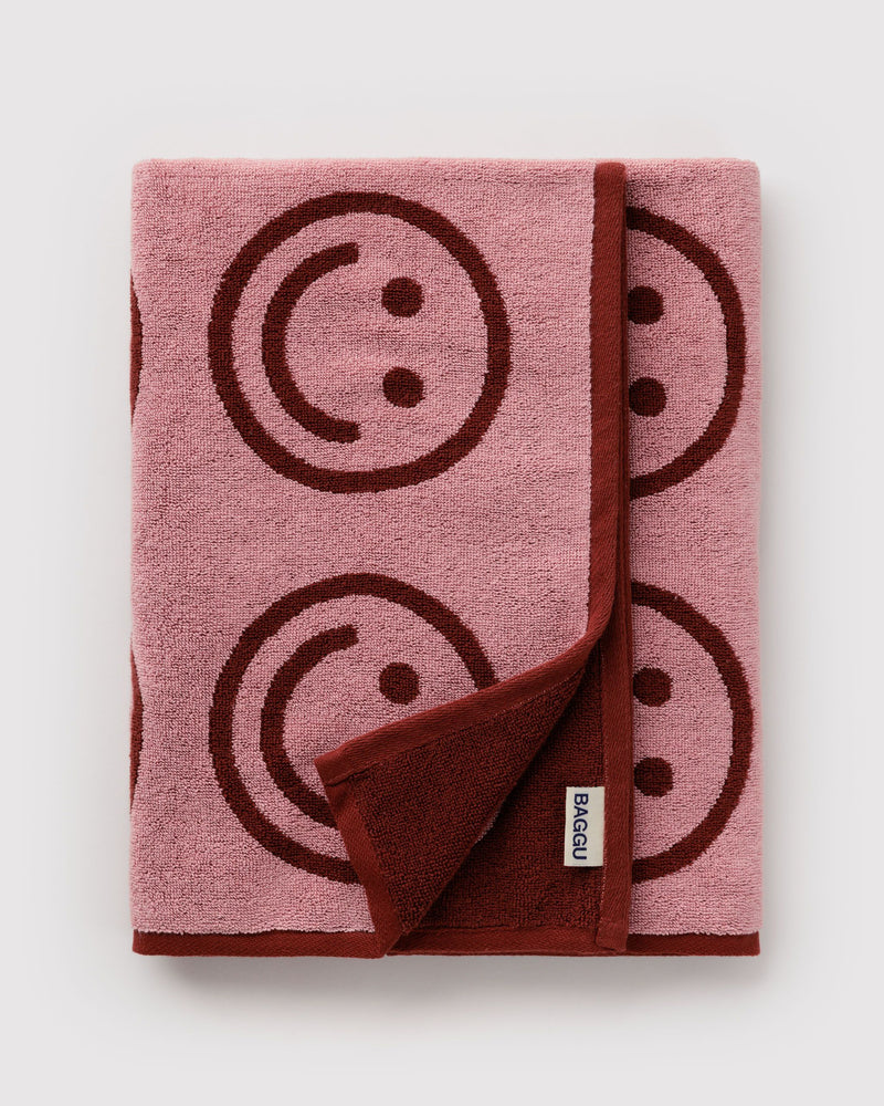 BAGGU  Bath Towel - Blush Happy