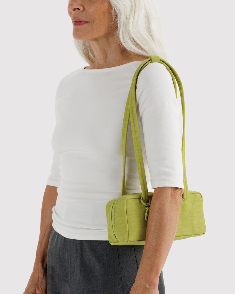 BAGGU  Small Nylon Bowler Bag - Chartreuse