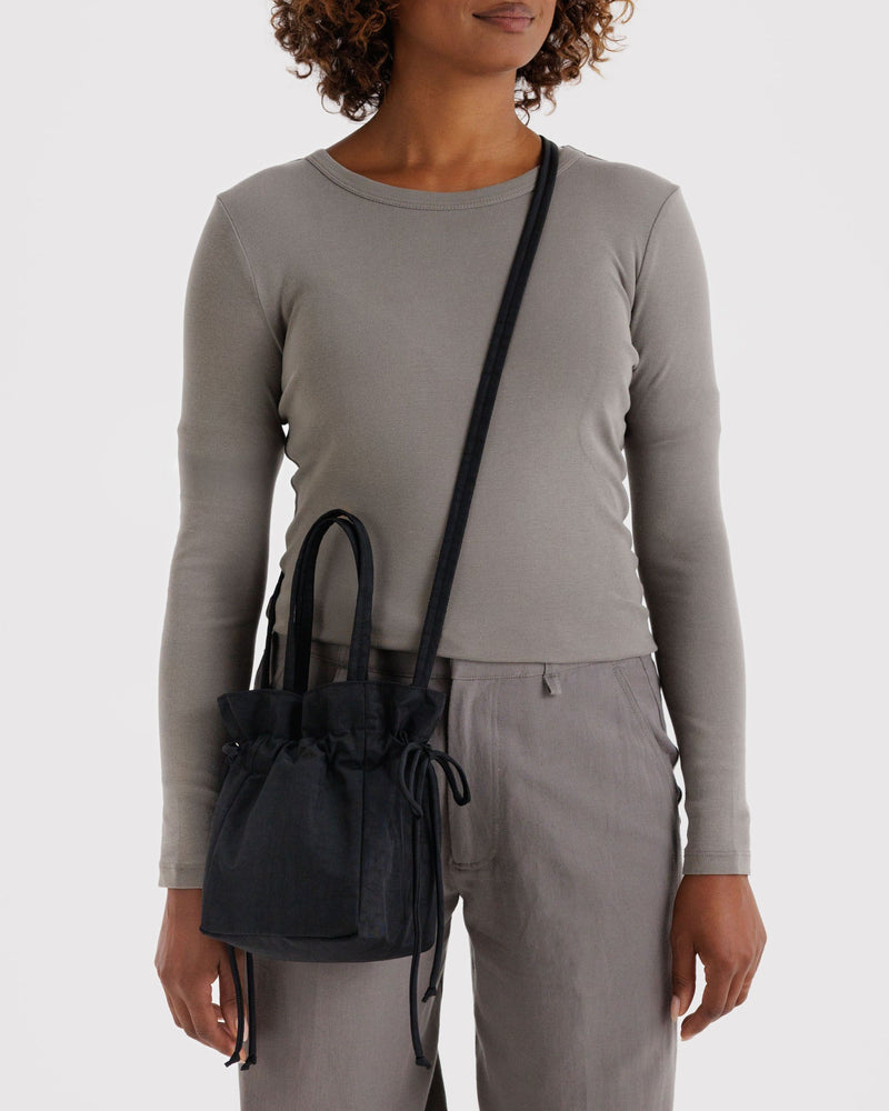 BAGGU  Nylon Drawstring Bag - Black