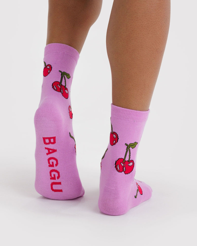 BAGGU  Crew Sock - Cherries