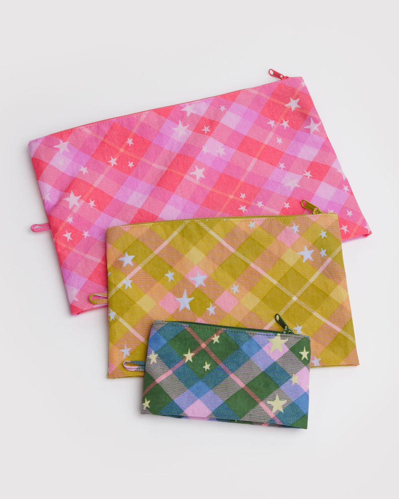 BAGGU.com Travel Go Pouch Set - Star Plaid