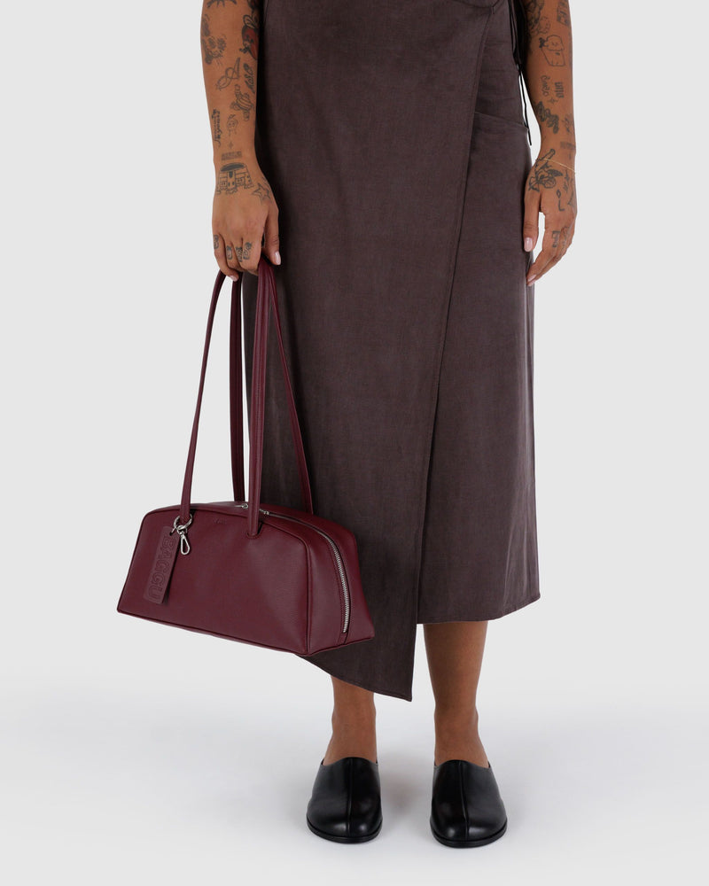 BAGGU ALL PRODUCTS Recycled Leather Bowler Bag - Mahogany