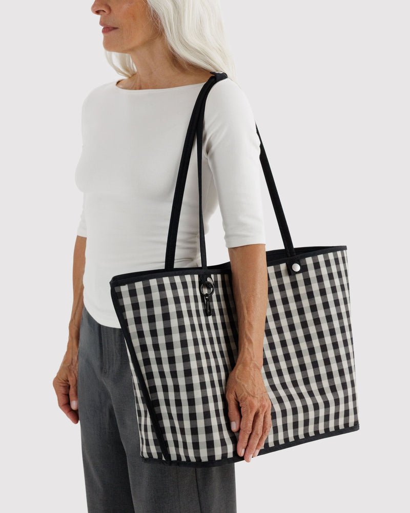 BAGGU  Large Nylon Reversible Tote - Black Mix