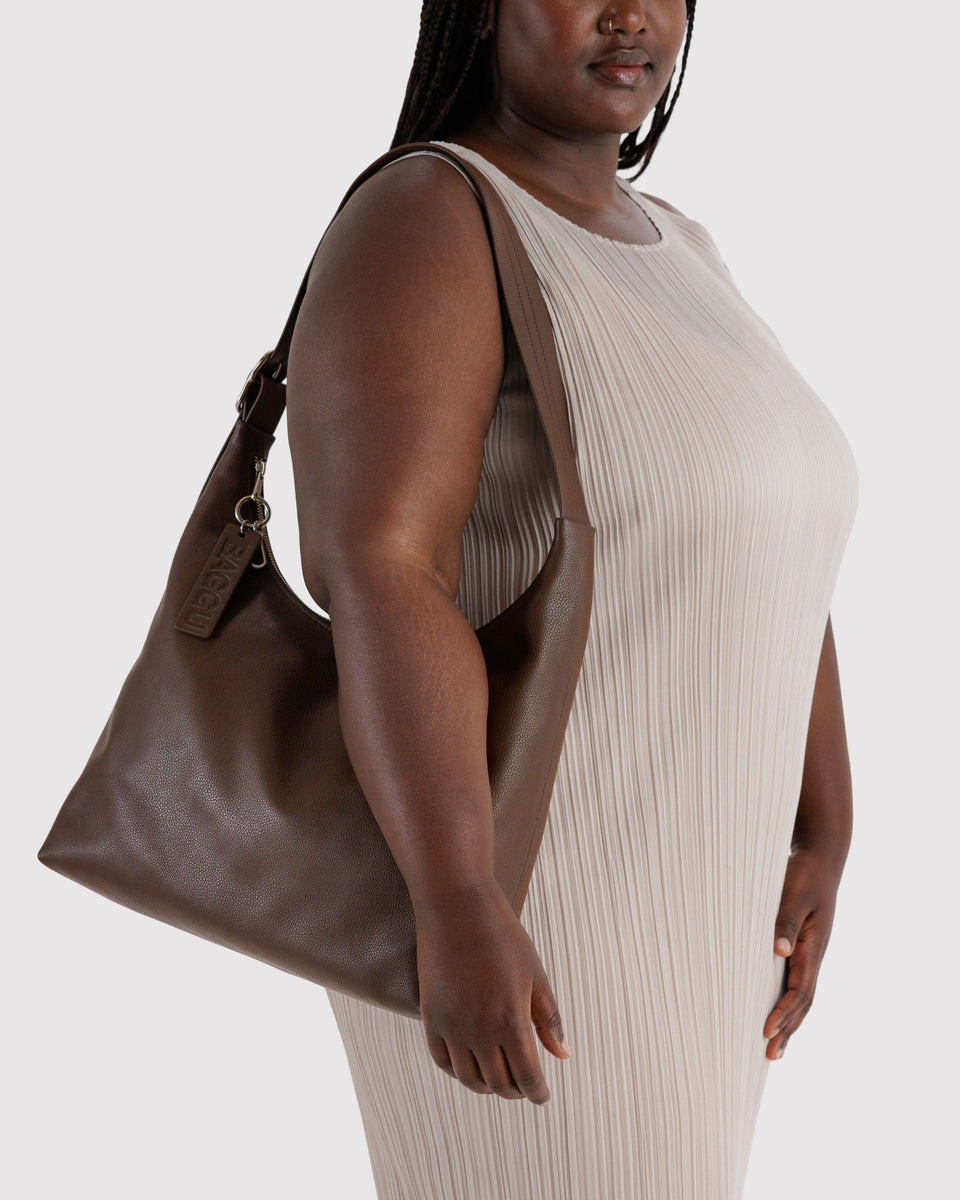 BAGGU Recycled Leather 2025 - Shipping Recycled Leather Shoulder Bag - Brown