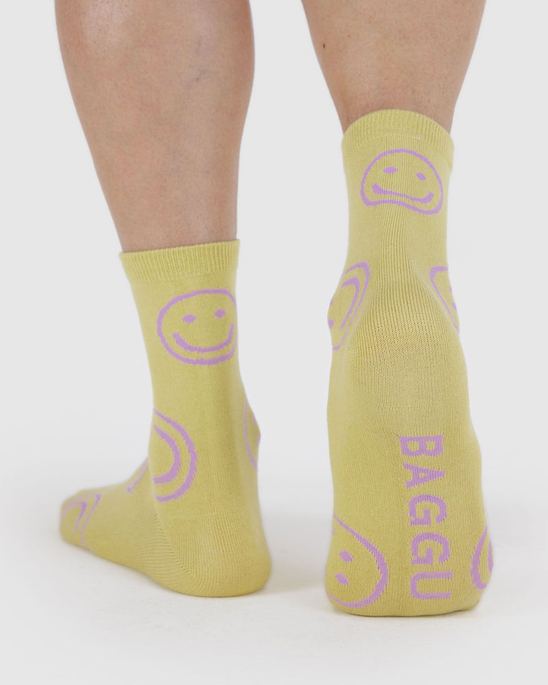 BAGGU ALL PRODUCTS Crew Sock - Straw Happy