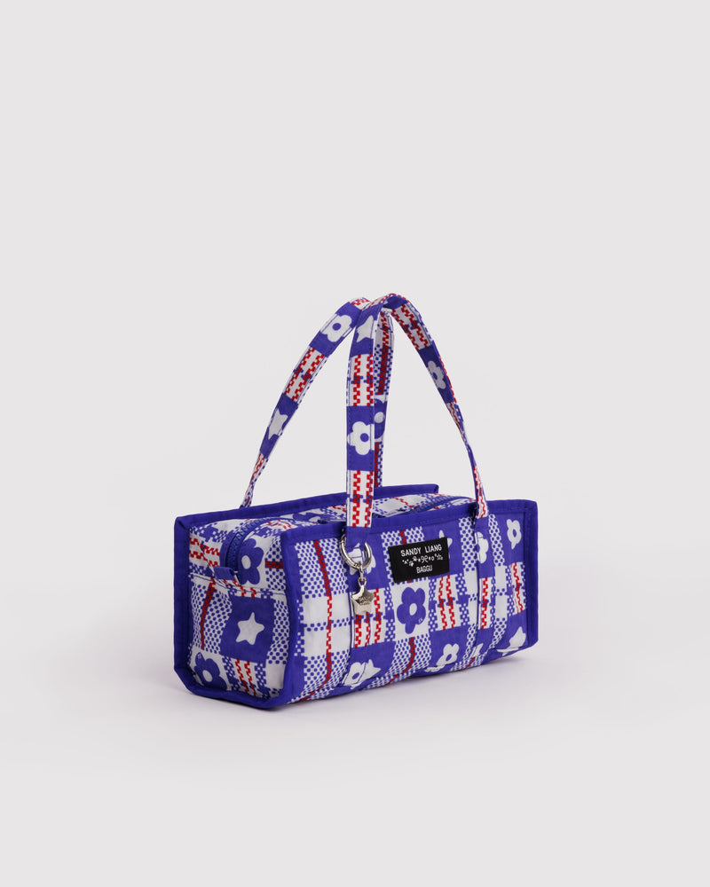 BAGGU  Mini Nylon Market Bag - Market Plaid Blue