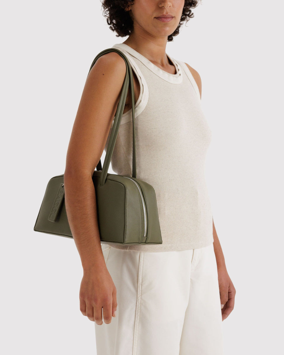 BAGGU Products Recycled Leather Bowler Bag - Loden