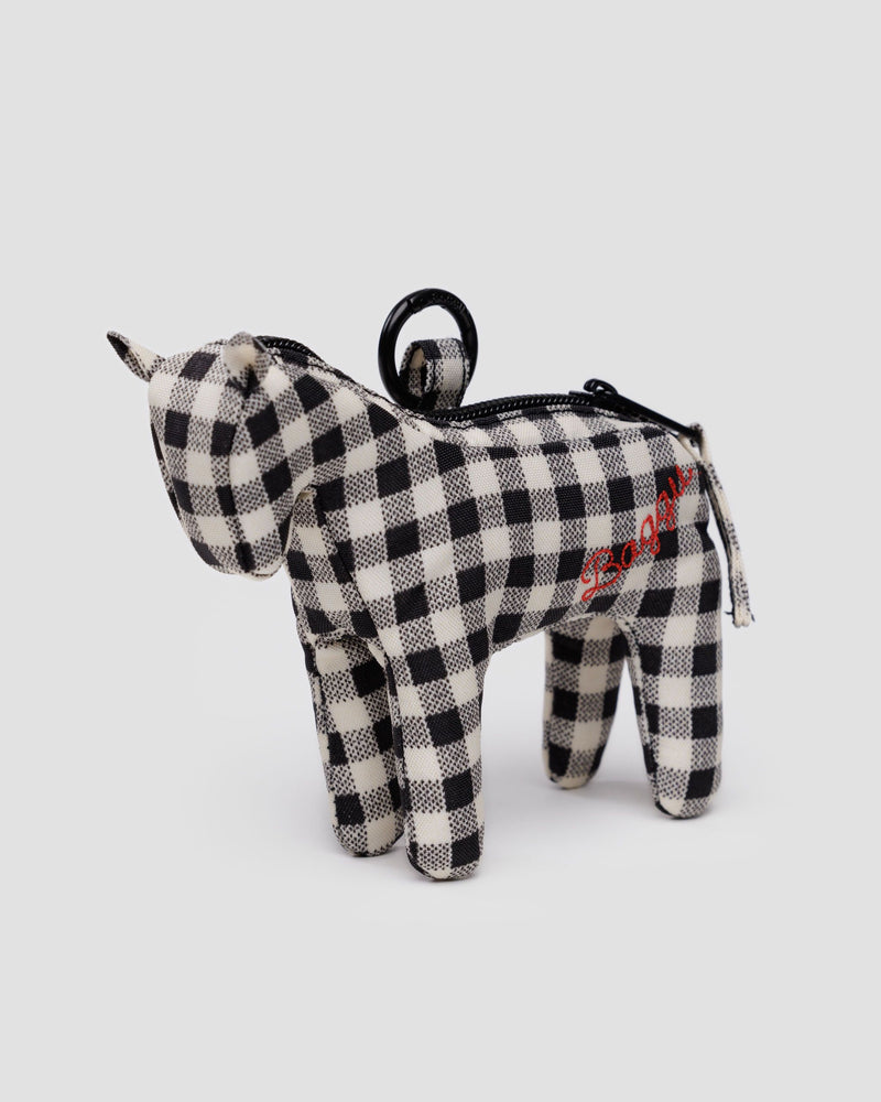 BAGGU.com  Horse Charm - Black & White Gingham