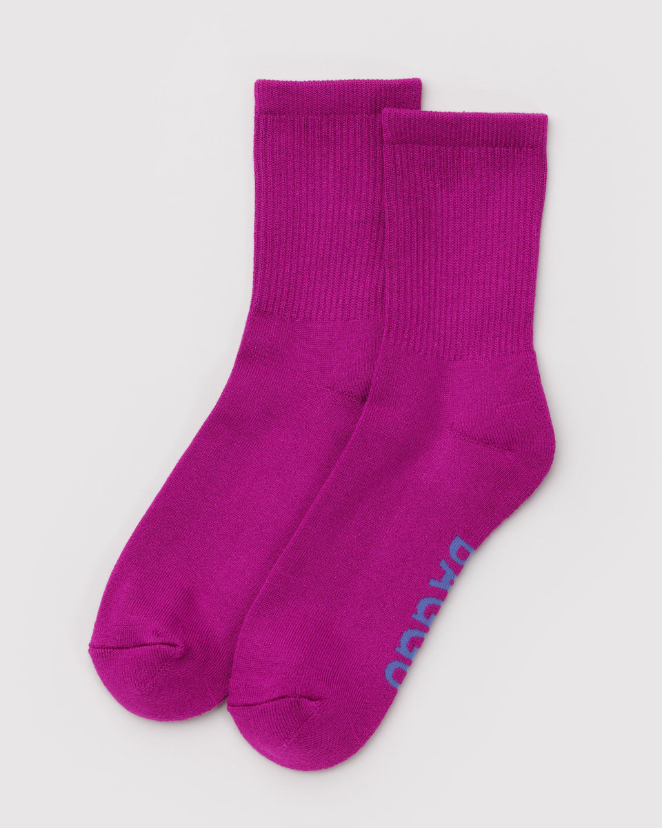 BAGGU Products Ribbed Sock - Deep Fuchsia
