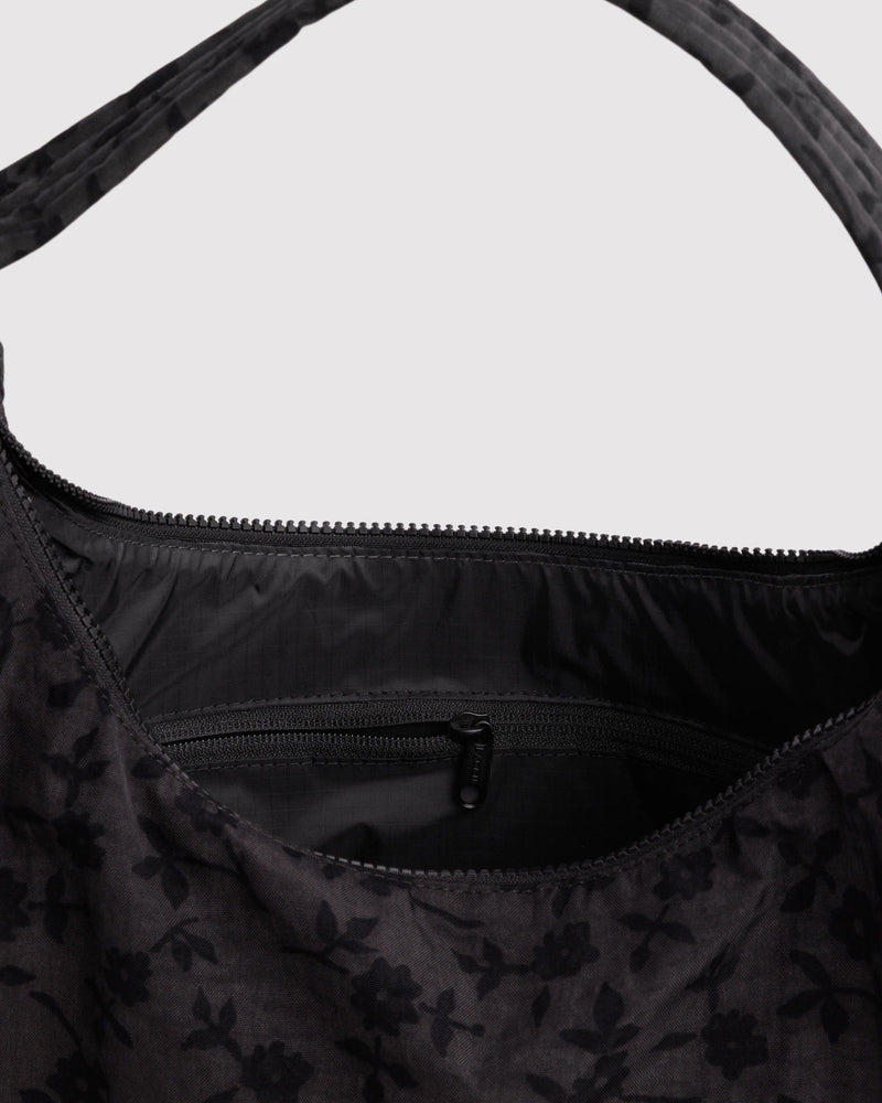 BAGGU  Nylon Shoulder Bag - Charcoal Ditsy Floral