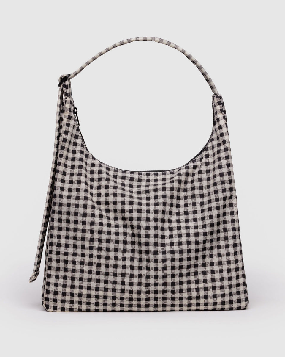 BAGGU ALL PRODUCTS Nylon Shoulder Bag - Black & White Gingham