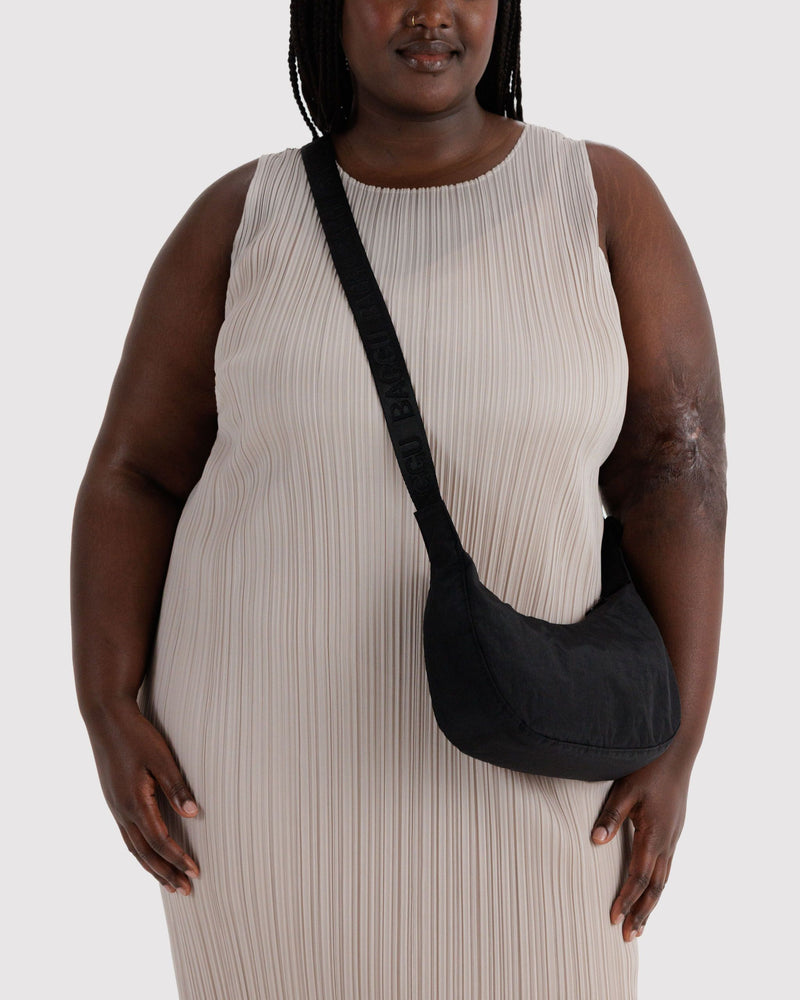 BAGGU  Small Nylon Crescent Bag - Black