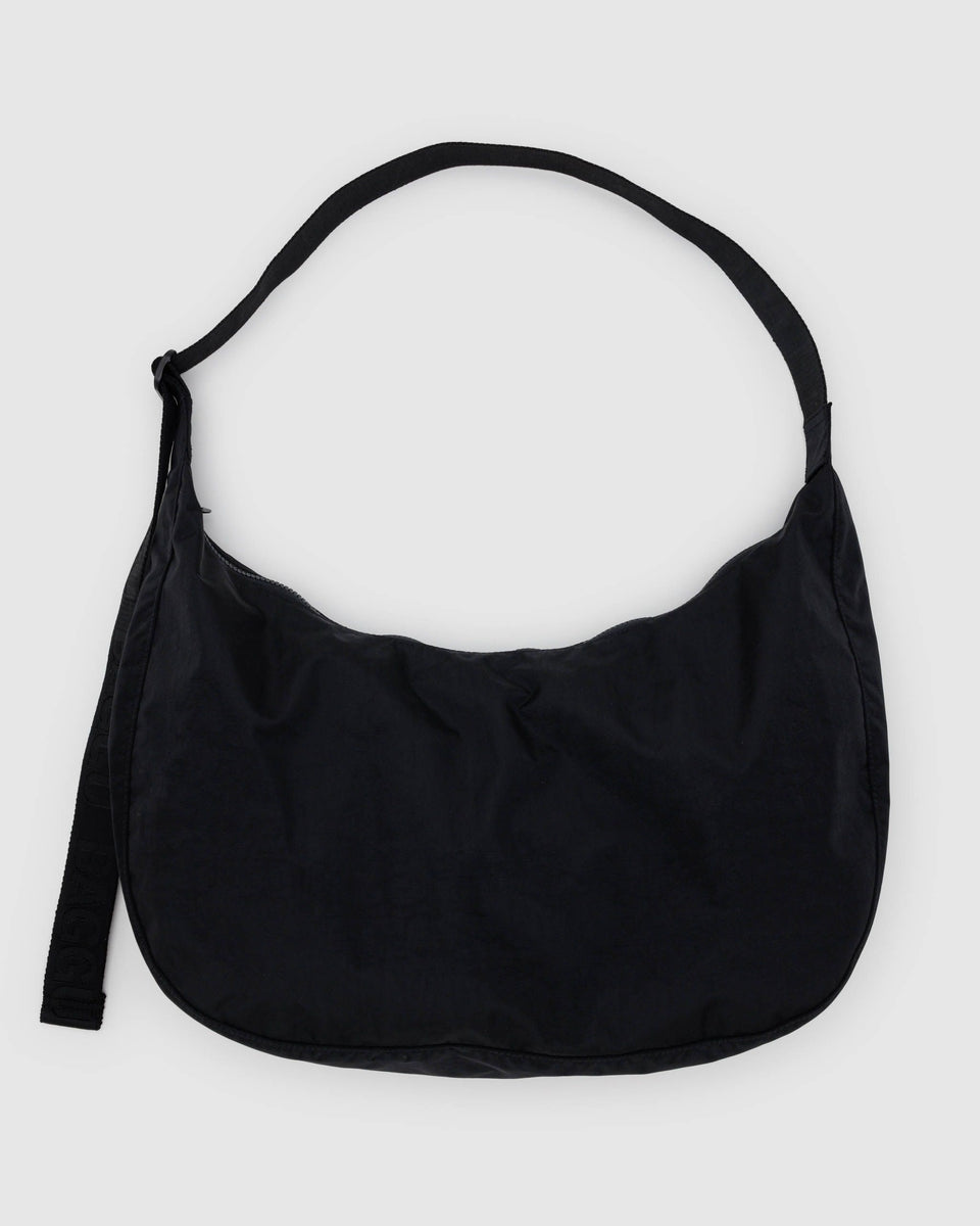 BAGGU Black Crescent Bags Large Nylon Crescent Bag - Black