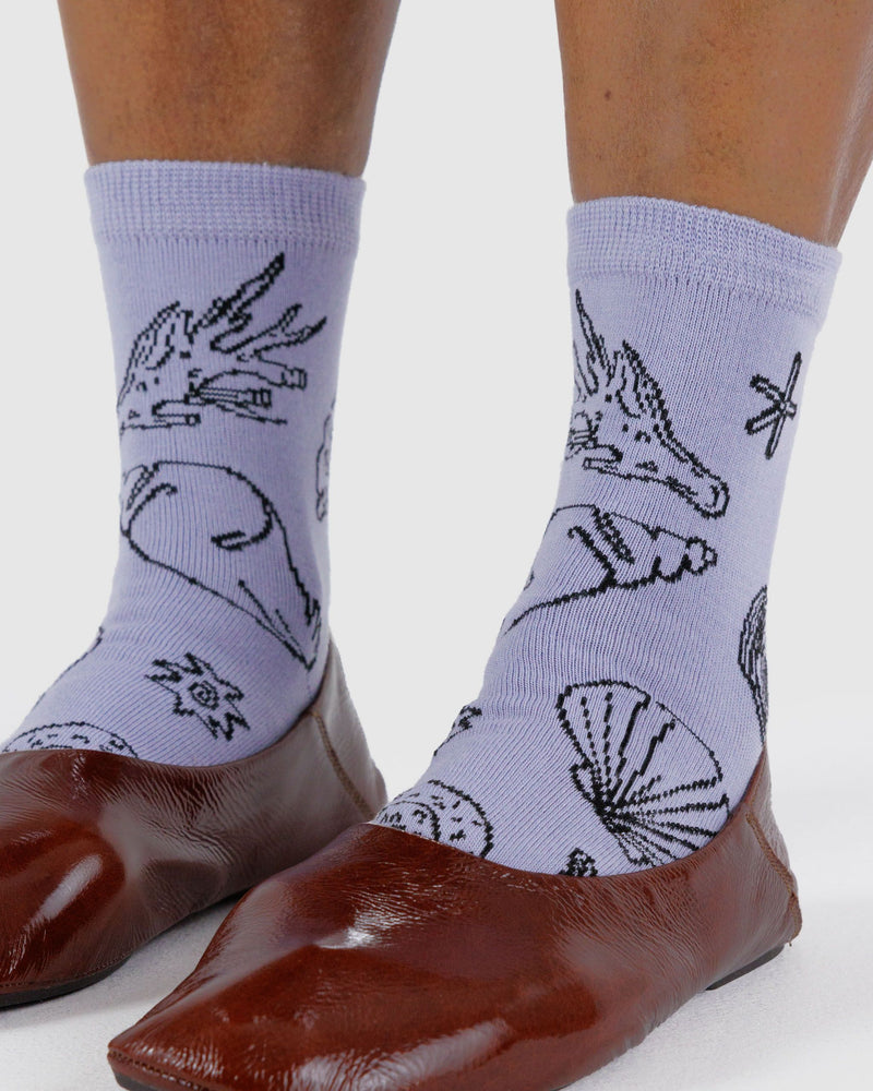 BAGGU ALL PRODUCTS Crew Sock - Shells Light Blue