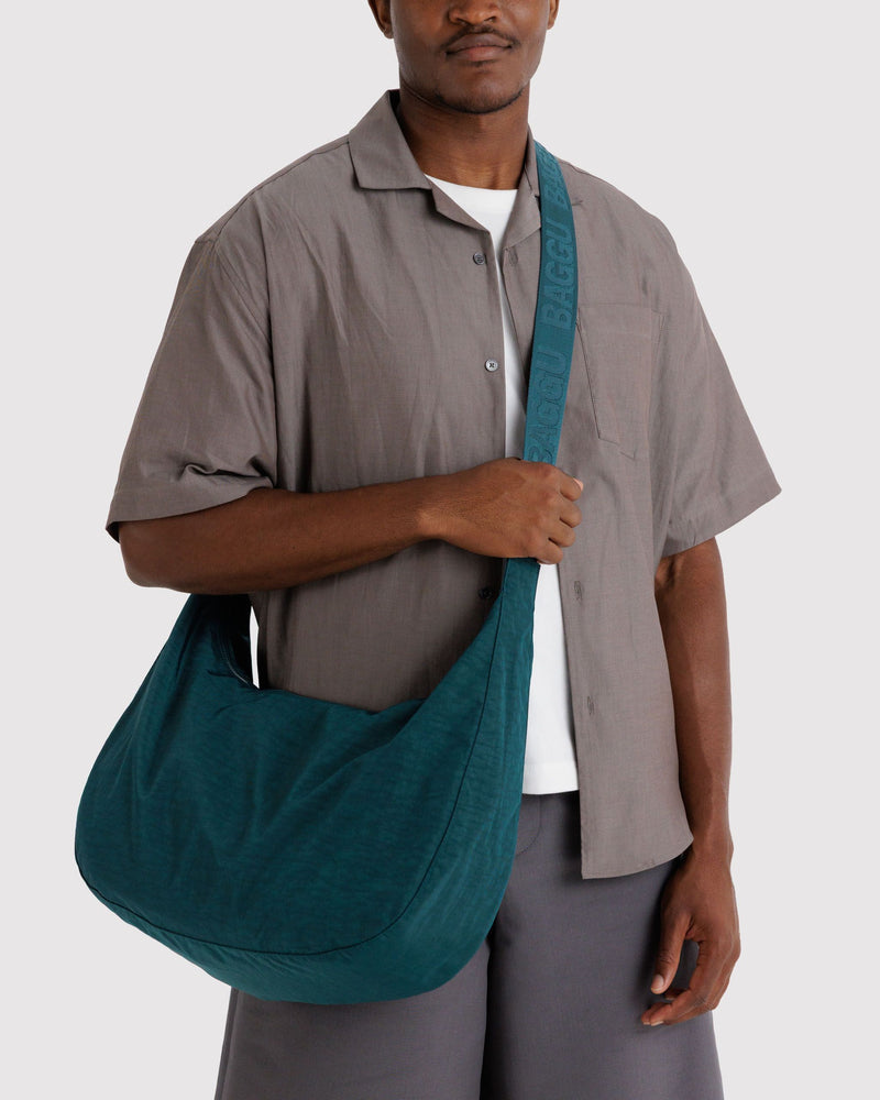 BAGGU  Large Nylon Crescent Bag - Deep Sea