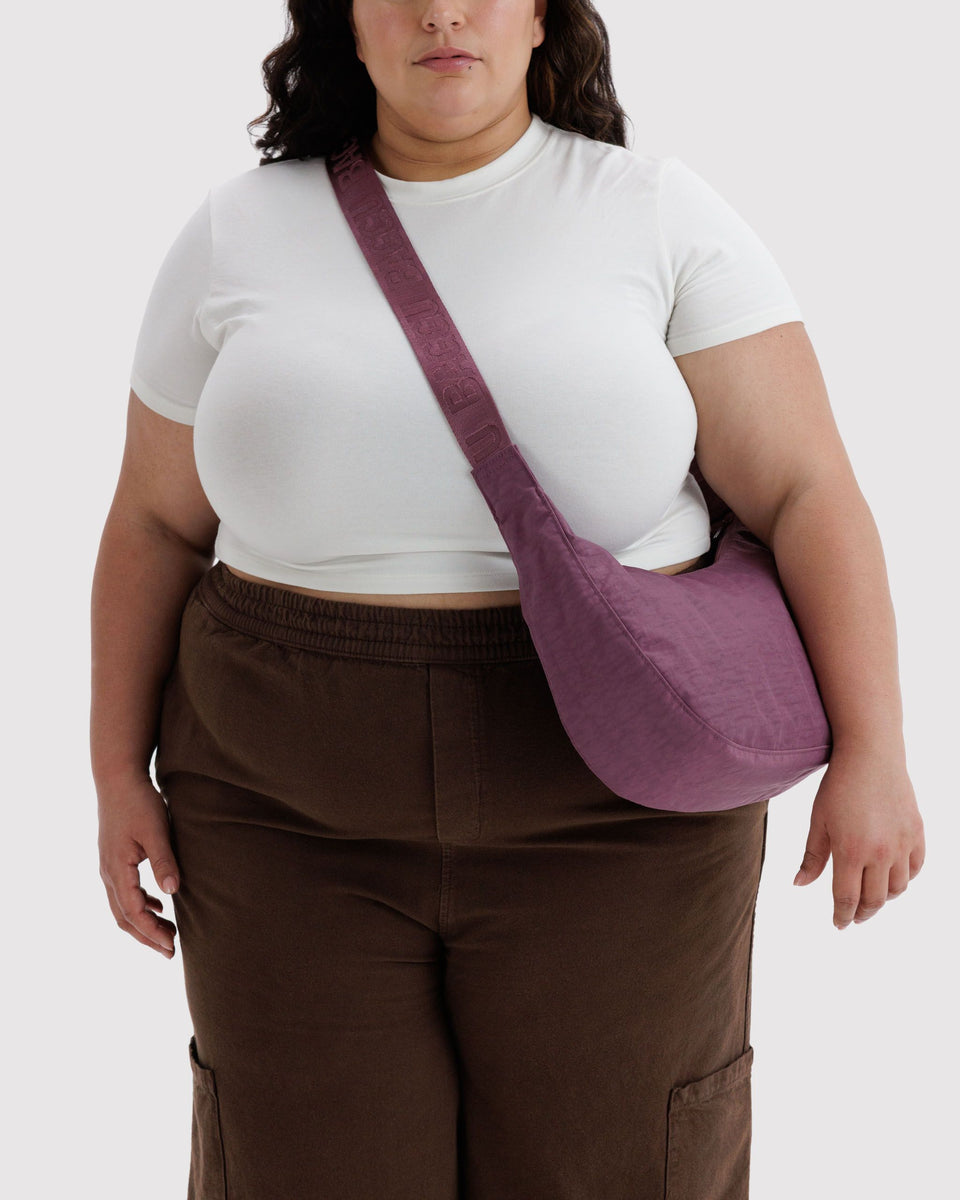 BAGGU New Arrivals Medium Nylon Crescent Bag - Wild Plum